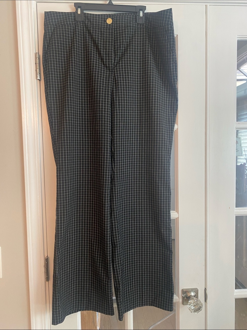 Anne Klein Black Windowpane Dress Pants